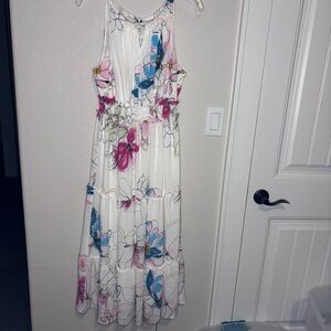Lane Bryant White Sleeveless Maxi Sundress